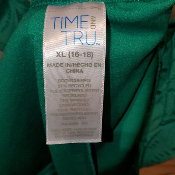 NWT. Time & Tru. Green One Piece Swimsuit. XL, Women's Swim, Summer, Pool Beach - Picture 11 of 13